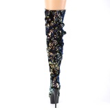 Noir Paillettes 15 cm DELIGHT-3004 bottes cuissardes pleaser