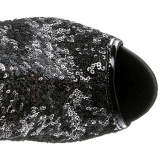 Noir Paillettes 15 cm PLEASER BLONDIE-R-3011 Cuissardes Haut Talon