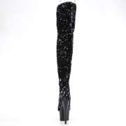 Noir Paillettes 20 cm ADORE-3020 bottes overknee plateforme de pole dance