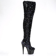 Noir Paillettes 20 cm ADORE-3020 bottes overknee plateforme de pole dance