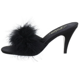 Noir Plumes 8 cm AMOUR-03 Chaussures Mules pour Hommes