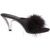 Noir Plumes 8 cm BELLE-301F Chaussures Mules pour Hommes