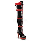 Noir Rouge 15,5 cm MEDIC-3028 Cuissardes Bottes Plateforme