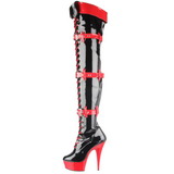 Noir Rouge 15,5 cm MEDIC-3028 Cuissardes Bottes Plateforme