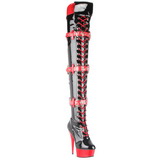 Noir Rouge 15,5 cm MEDIC-3028 Cuissardes Bottes Plateforme