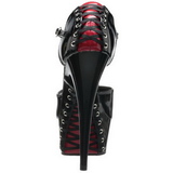 Noir Rouge 15 cm DELIGHT-660FH Corsage Chaussure Talons Hauts