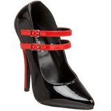 Noir Rouge 15 cm DOMINA-442 Chaussures pour femmes a talon