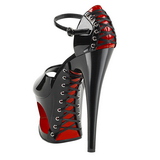 Noir Rouge 18 cm MOON-760FH Corsage Chaussure Talons Hauts