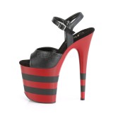 Noir Rouge 20 cm FLAMINGO-809SR talons hauts pleaser plateforme
