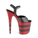 Noir Rouge 20 cm FLAMINGO-809SR talons hauts pleaser plateforme