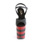 Noir Rouge 20 cm FLAMINGO-809SR talons hauts pleaser plateforme