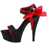 Noir Rouge Verni 15 cm DELIGHT-615 Chaussures Stilettos Talon Hauts