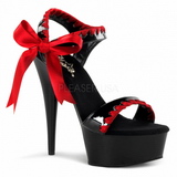 Noir Rouge Verni 15 cm DELIGHT-615 Chaussures Stilettos Talon Hauts