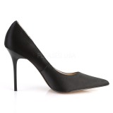 Noir Satin 10 cm CLASSIQUE-20 escarpins  talon aiguille bout pointu