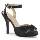 Noir Satin 12,5 cm EVE-01 grande taille sandales femmes