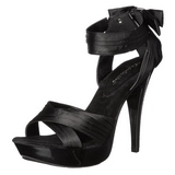 Noir Satin 13 cm COCKTAIL-568 Sandales Talons Hauts