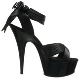 Noir Satin 15 cm DELIGHT-668 Sandales de Soire a Talon