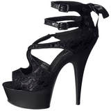 Noir Satin 15 cm Pleaser DELIGHT-678LC Plateforme Talons Hauts