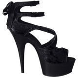 Noir Satin 15 cm Pleaser DELIGHT-678LC Plateforme Talons Hauts