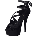 Noir Satin 15 cm Pleaser DELIGHT-678LC Plateforme Talons Hauts