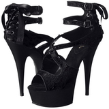 Noir Satin 15 cm Pleaser DELIGHT-678LC Plateforme Talons Hauts