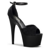 Noir Satin 18 cm Pleaser ADORE-768 Plateforme Haut Talon