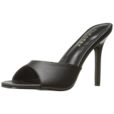 Noir Similicuir 10 cm CLASSIQUE-01 grande taille mules femmes