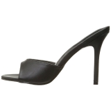 Noir Similicuir 10 cm CLASSIQUE-01 grande taille mules femmes