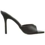 Noir Similicuir 10 cm CLASSIQUE-01 grande taille mules femmes