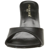 Noir Similicuir 10 cm CLASSIQUE-01 grande taille mules femmes