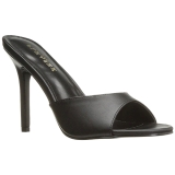 Noir Similicuir 10 cm CLASSIQUE-01 grande taille mules femmes