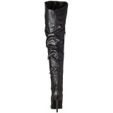 Noir Similicuir 10 cm CLASSIQUE-3011 Bottes Cuissardes Talons Hauts