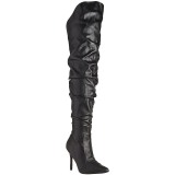 Noir Similicuir 10 cm CLASSIQUE-3011 Bottes Cuissardes Talons Hauts