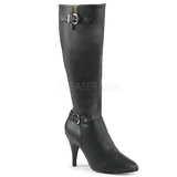 Noir Similicuir 10 cm DREAM-2030 grande taille bottes femmes