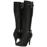 Noir Similicuir 10 cm DREAM-2030 grande taille bottes femmes