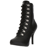 Noir Similicuir 12,5 cm EVE-106 grande taille bottines femmes