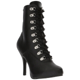 Noir Similicuir 12,5 cm EVE-106 grande taille bottines femmes
