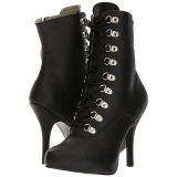 Noir Similicuir 12,5 cm EVE-106 grande taille bottines femmes