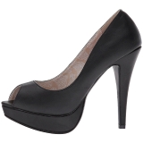 Noir Similicuir 13,5 cm CHLOE-01 grande taille escarpins femmes