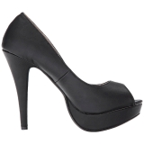 Noir Similicuir 13,5 cm CHLOE-01 grande taille escarpins femmes