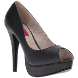 Noir Similicuir 13,5 cm CHLOE-01 grande taille escarpins femmes