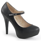 Noir Similicuir 13,5 cm CHLOE-02 grande taille escarpins femmes