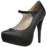 Noir Similicuir 13,5 cm CHLOE-02 grande taille escarpins femmes