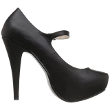 Noir Similicuir 13,5 cm CHLOE-02 grande taille escarpins femmes