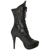 Noir Similicuir 13,5 cm CHLOE-115 grande taille bottines femmes