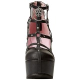 Noir Similicuir 13 cm POISON-25-1 bottines lolita talons compenses