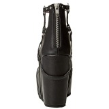 Noir Similicuir 13 cm POISON-25-1 bottines lolita talons compenses