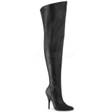 Noir Similicuir 13 cm SEDUCE-3000WC cuissardes mollets larges et cuisses rondes lastiques