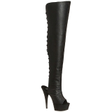 Noir Similicuir 15 cm DELIGHT-3019 Cuissardes Bottes Plateforme