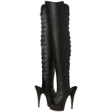 Noir Similicuir 15 cm DELIGHT-3019 Cuissardes Bottes Plateforme